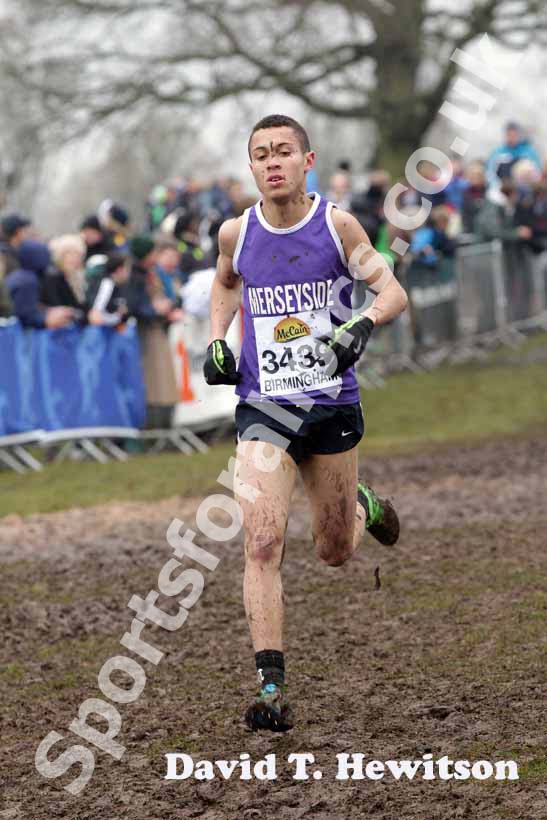 Matthew Stirling during the under-17 mens McCain World Cross Country Trials and Inter Counties.